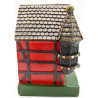 Large Red Alsatian House with Turret and Stork in Resin