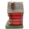 Large Red Alsatian House with Turret and Stork in Resin
