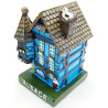 Large Blue Alsatian House with Turret and Stork in Resin