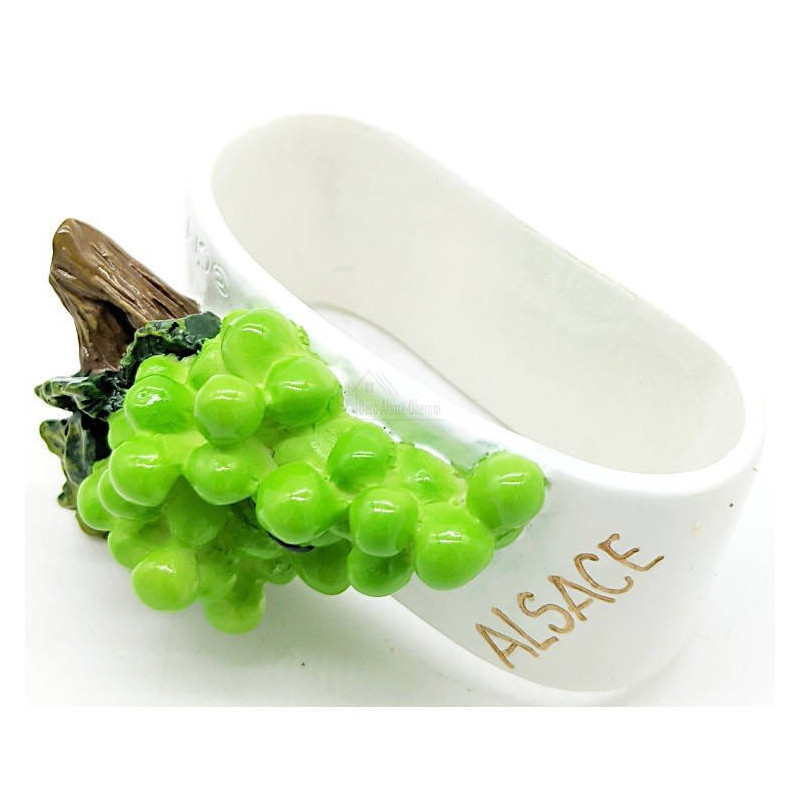 Rond de Serviette en Céramique Grappes d'Alsace