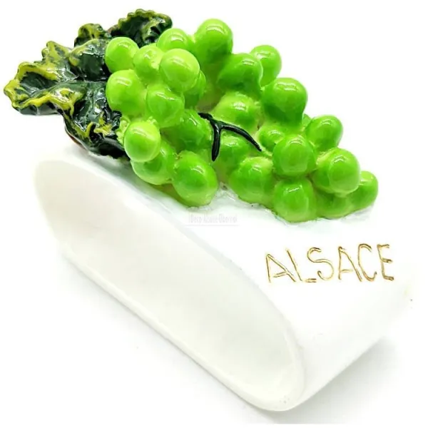 Lot de 4 Ronds de Serviette en Céramique grappes d’Alsace