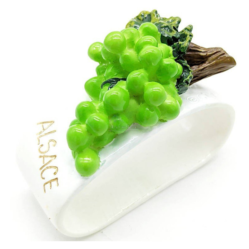 Lot de 4 Ronds de Serviette en Céramique grappes d’Alsace