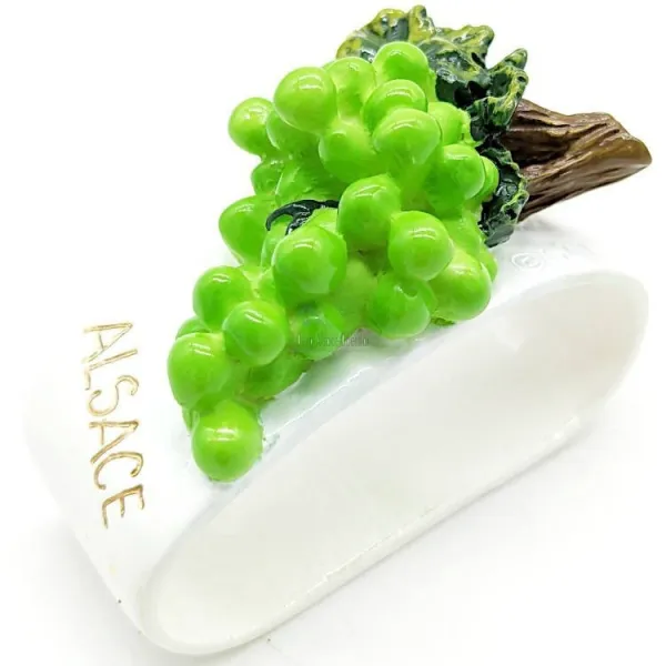 Lot de 4 Ronds de Serviette en Céramique grappes d’Alsace