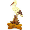 Holzstorch mit Relieflackierung 41 cm