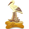 Holzstorch mit Relieflackierung 41 cm