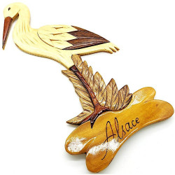 Holzstorch mit Relieflackierung 41 cm