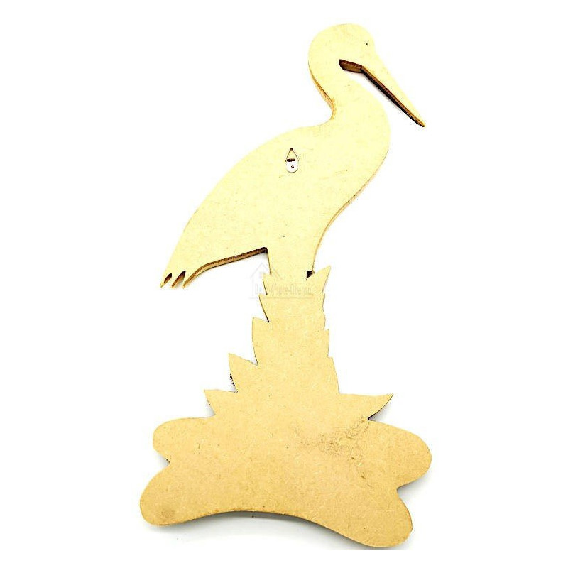 Holzstorch mit Relieflackierung 41 cm