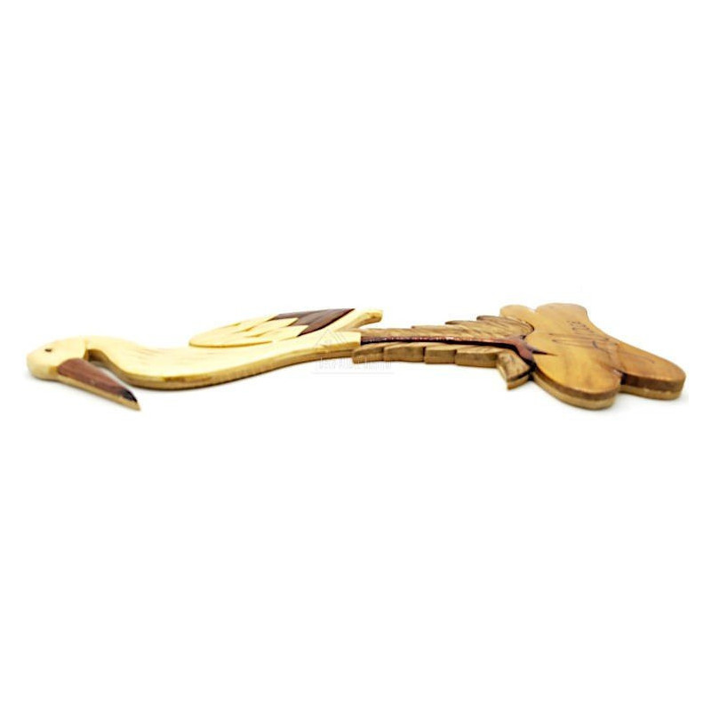 Holzstorch mit Relieflackierung 41 cm