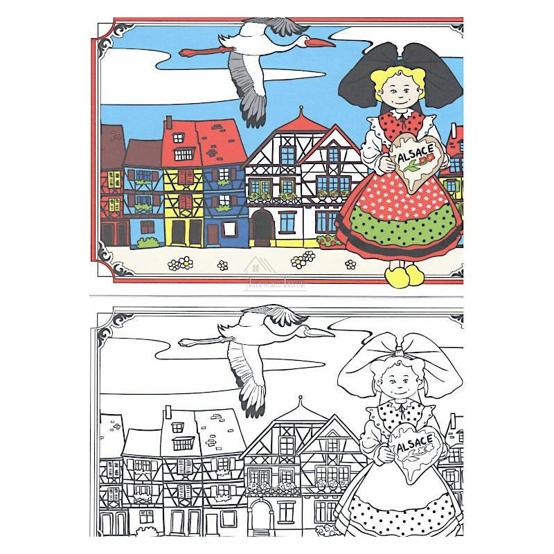 Cahier de Coloriage décors et Villages Alsaciens