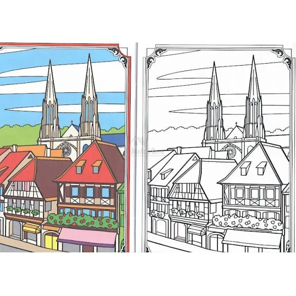 Cahier de Coloriage décors et Villages Alsaciens