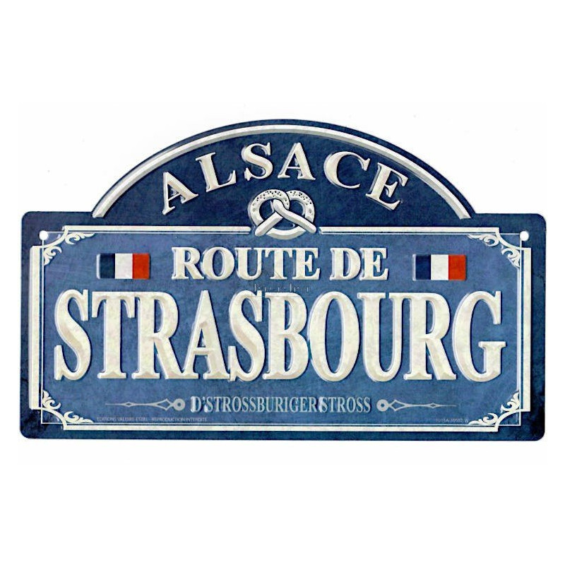 Relief Metallschild D’Strossburiger Stross