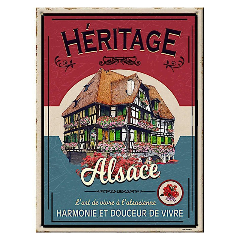 Dekorative Platte Vintage Elsass Harmonie und Süße des Lebens