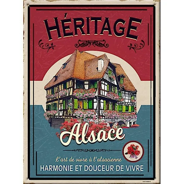 Vintage Alsace Harmony and Gentle Living Plaque