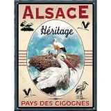 Dekorative Vintage Plakette Elsass Erbe das Land der Störche