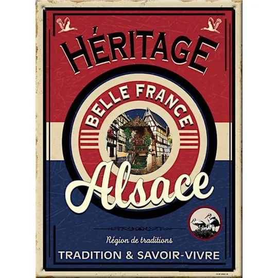 Plaque décorative Vintage Alsace Héritage Belle France