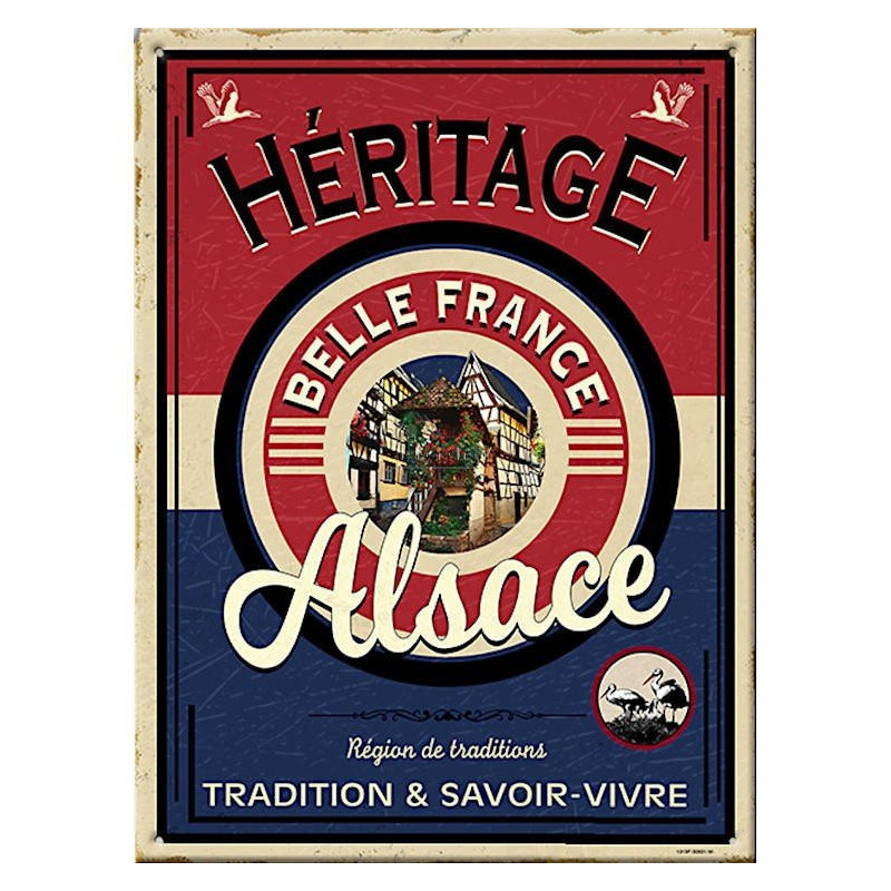 Dekorative Vintage Plakette Elsass Erbe Schönes Frankreich