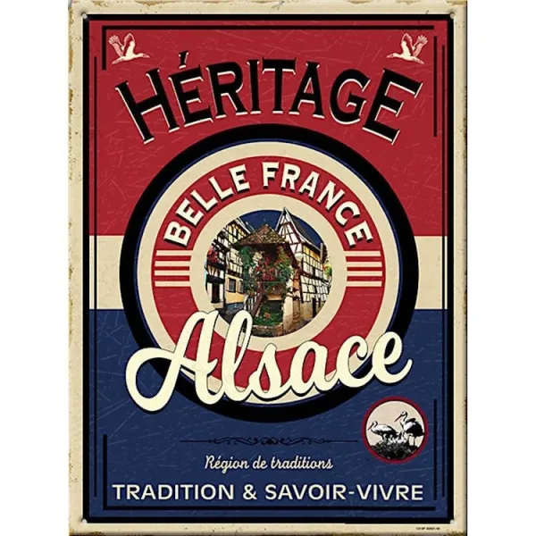 Decorative Vintage Plaque Alsace héritage belle France