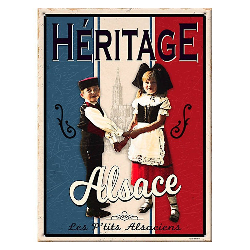 Dekorative Vintage-Platte Elsass Erbe kleine Elsässer