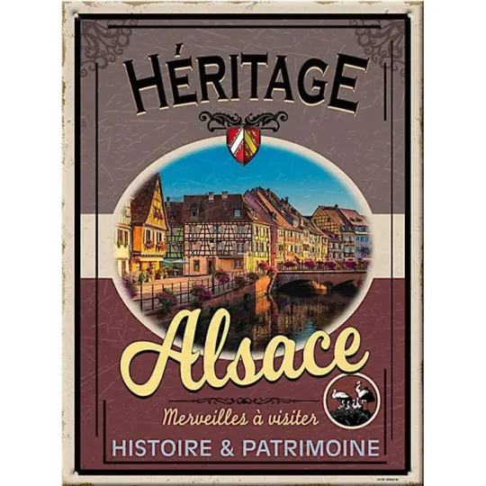 Plaque décorative Vintage Alsace Héritage Histoire et Patrimoine