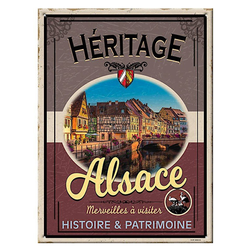 Dekorative Vintage Plakette Elsass Erbe Geschichte und Kulturerbe