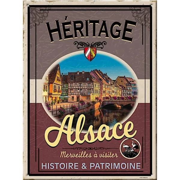 Decorative Vintage Plaque Alsace Heritage and History
