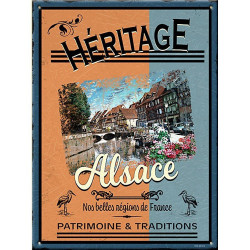 Dekorative Vintage Plakette Elsass Erbe und Traditionen