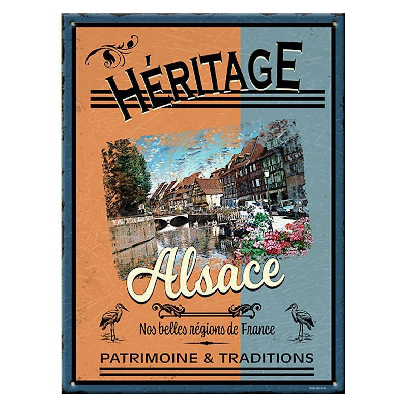 Dekorative Vintage Plakette Elsass Erbe und Traditionen