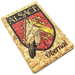 Magnet Décoratif en Liège Écusson Alsace Obernai