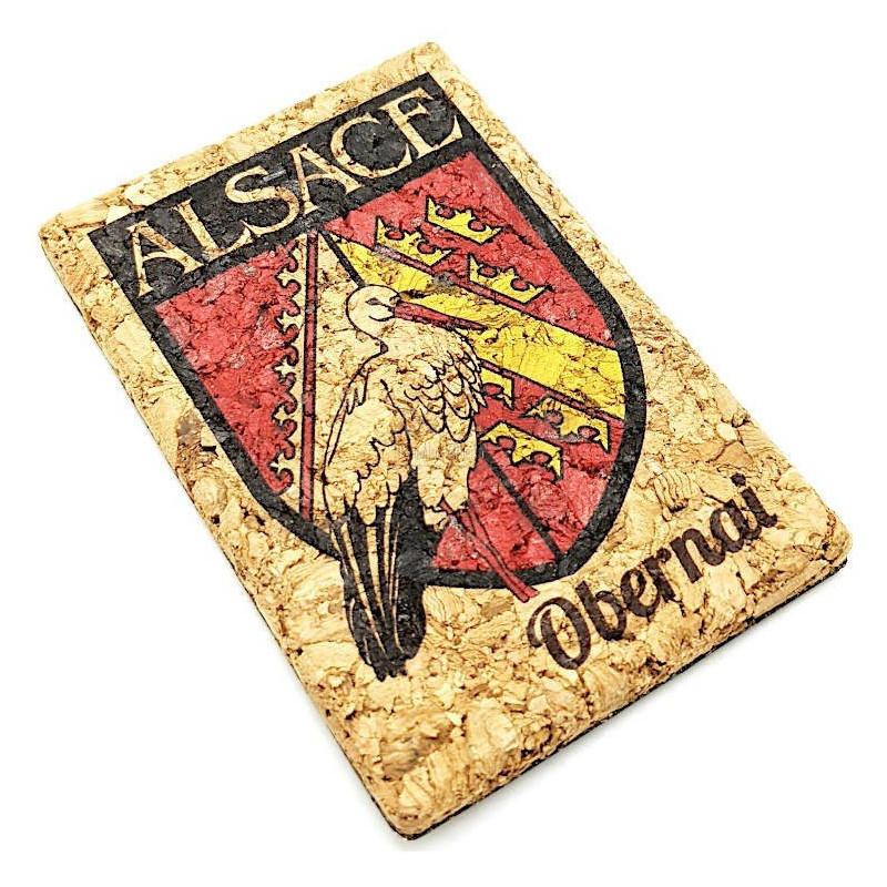 Dekorativer Magnet aus Kork mit elsässischem Wappen Obernai
