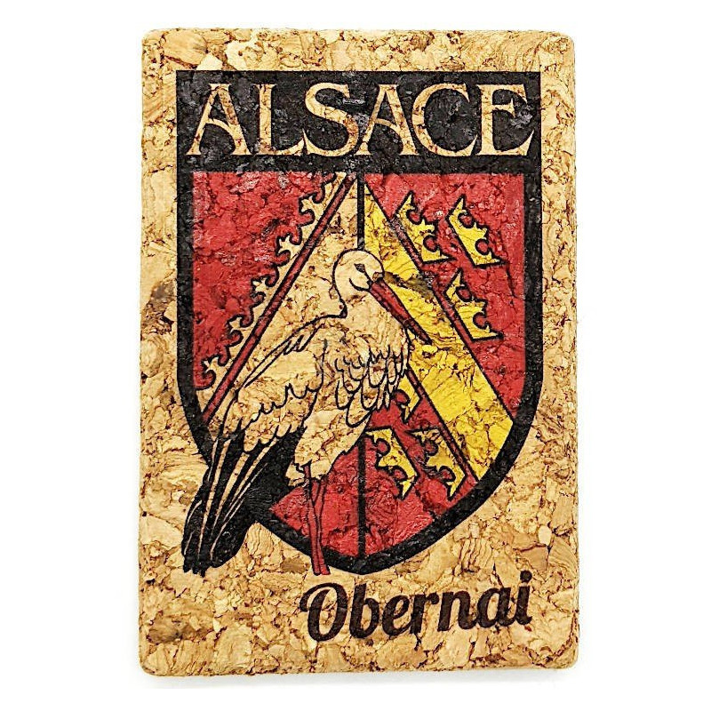 Dekorativer Magnet aus Kork mit elsässischem Wappen Obernai