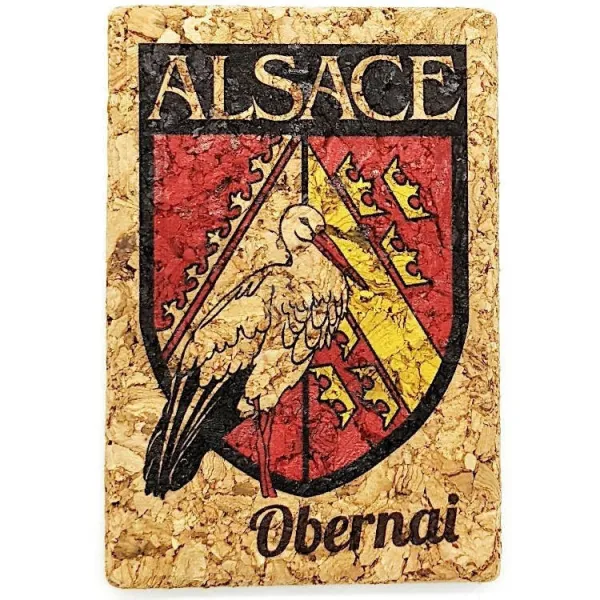Magnet Décoratif en Liège Écusson Alsace Obernai