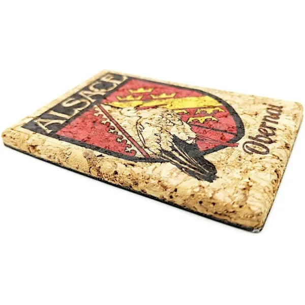 Dekorativer Magnet aus Kork mit elsässischem Wappen Obernai