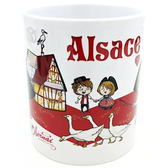 Mug à Café en Céramique Enfants Alsaciens Obernai