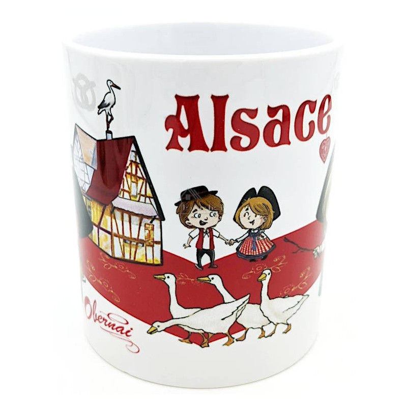 Ceramic Coffee Mug Alsatian Children Obernai