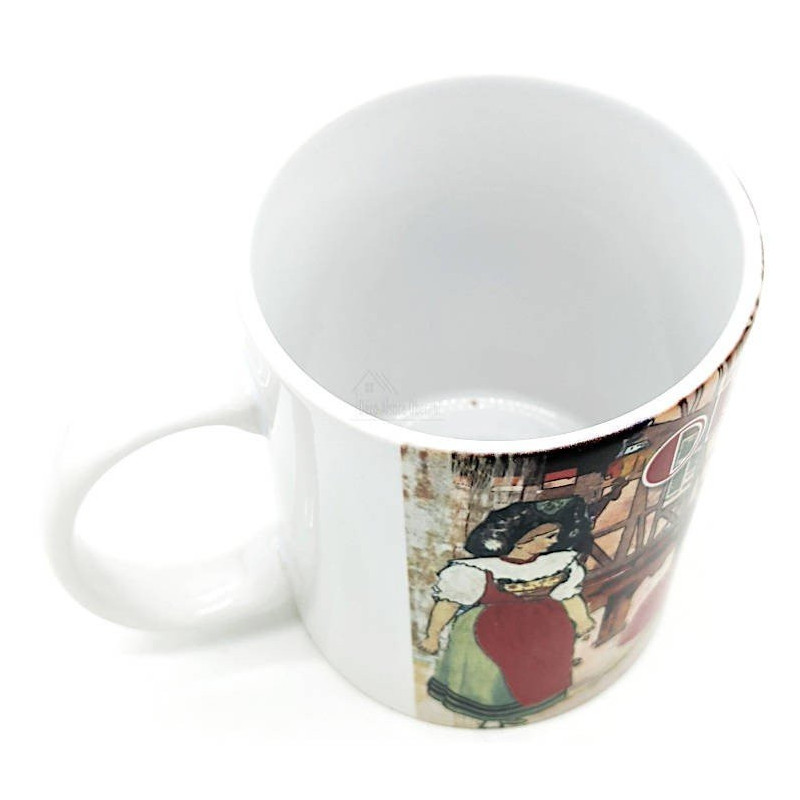 Kaffeebecher aus Keramik Störche im Dorf Obernai