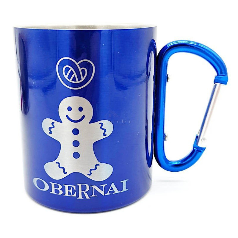 Mug en Inox Bleu Mannele Bretzel Mousqueton Obernai