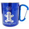 Stainless Steel Mug Blue Mannele Pretzel Carabiner Obernai