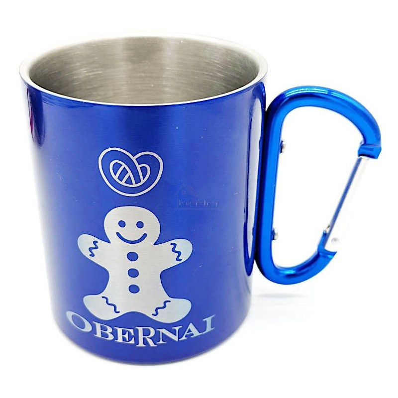 Mug en Inox Bleu Mannele Bretzel Mousqueton Obernai