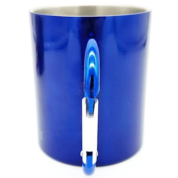 Stainless Steel Mug Blue Mannele Pretzel Carabiner Obernai