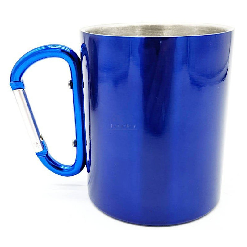 Mug en Inox Bleu Mannele Bretzel Mousqueton Obernai