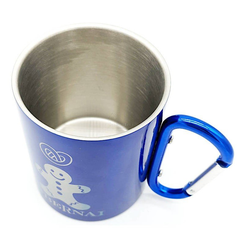 Mug en Inox Bleu Mannele Bretzel Mousqueton Obernai