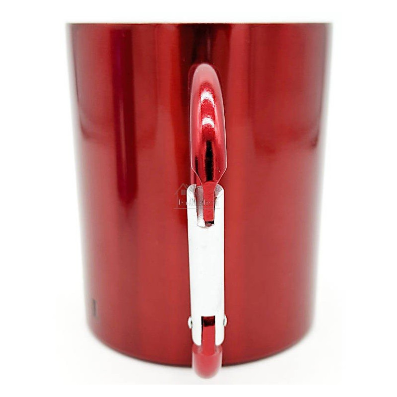 Mug en Inox Rouge Bretzel Mannele avec Mousqueton Obernai
