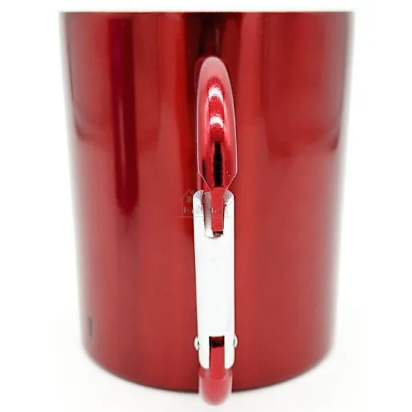 Mug en Inox Rouge Bretzel Mannele avec Mousqueton Obernai