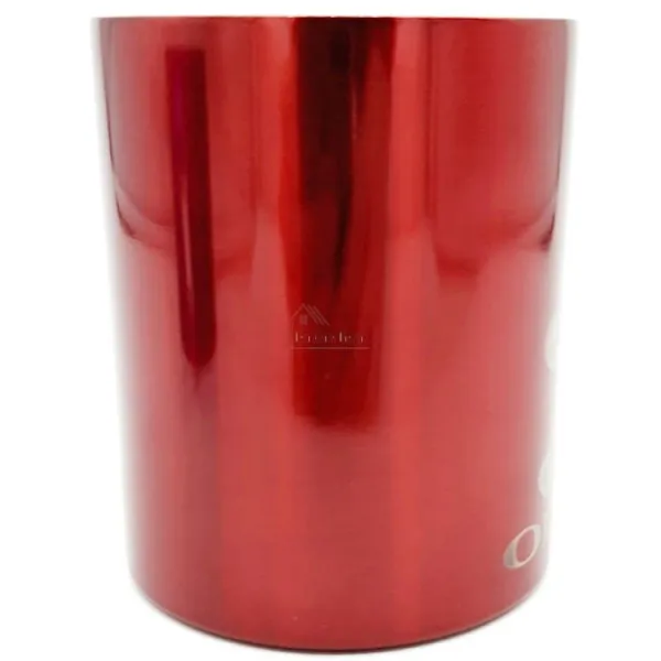 Red Stainless Steel Mug Bretzel Mannele with Carabiner Obernai