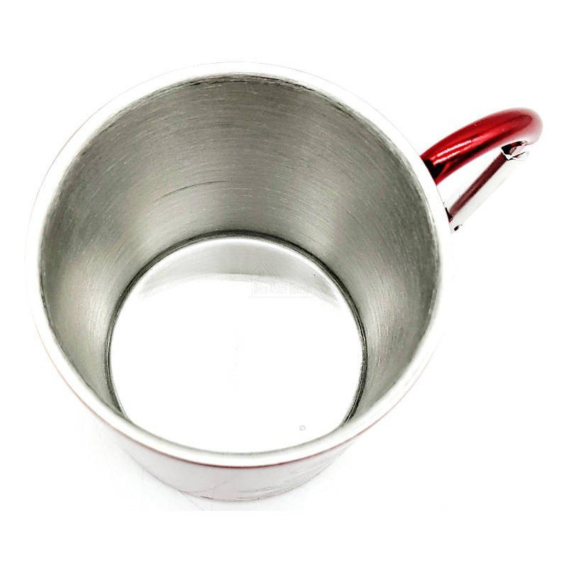 Mug en Inox Rouge Bretzel Mannele avec Mousqueton Obernai