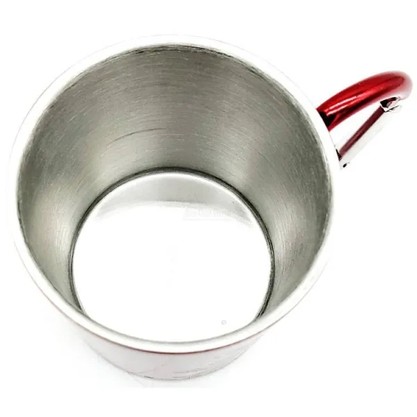 Mug en Inox Rouge Bretzel Mannele avec Mousqueton Obernai