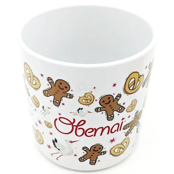 Pot en Céramique Couvercle Bois décor Mannele Bretzel Obernai