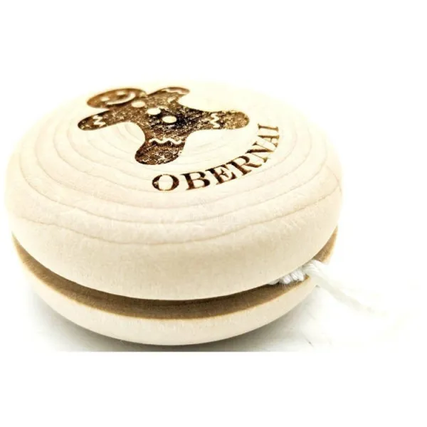 Natural Wood Yoyo engraved with Mannele and Obernai