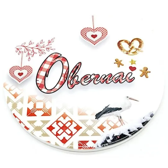 Dessous de Plat rond décor Bretzel et Obernai