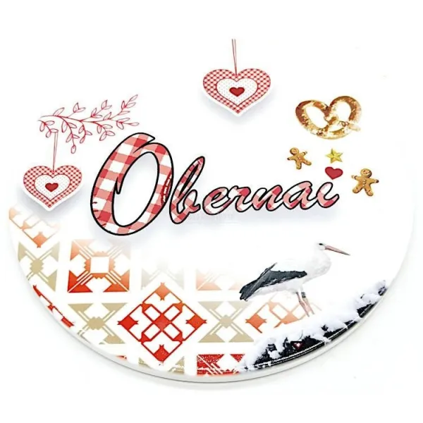 Dessous de Plat rond décor Bretzel et Obernai